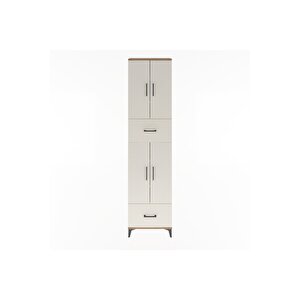 Arges Dolap 6 Raflı 2 Çekmeceli 4 Kapaklı 60x30x243 Çam-aytaşı