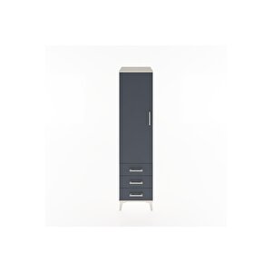 Hyperion Dolap 2 Raflı 3 Çekmeceli Tek Kapaklı 44x44x182 Aytaşı-antrasit