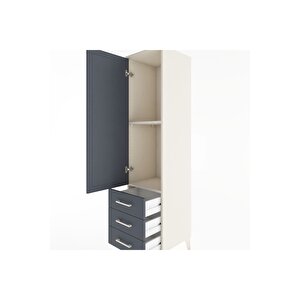 Hyperion Dolap 2 Raflı 3 Çekmeceli Tek Kapaklı 44x44x182 Aytaşı-antrasit