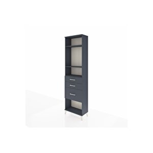 Arges Dolap 3 Raflı 3 Çekmeceli 60x30x221 Antrasit-antrasit