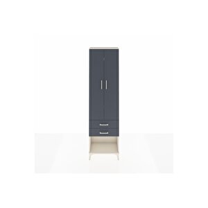 Arges Dolap 4 Raflı 2 Çekmeceli 2 Kapaklı 60x30x221 Aytaşı-antrasit