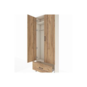 Arges Dolap 2 Raflı Tek Çekmeceli Tek Askılı 88x30x221 Aytaşı-çam