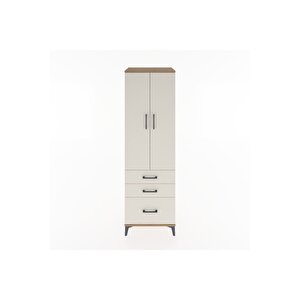 Hyperion Dolap 2 Raflı 3 Çekmeceli Tek Askılı 60x44x195 Çam-aytaşı