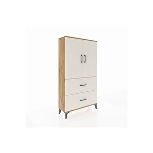 Arges Dolap 3 Raflı 2 Çekmeceli 2 Kapaklı 88x30x163 Çam-aytaşı