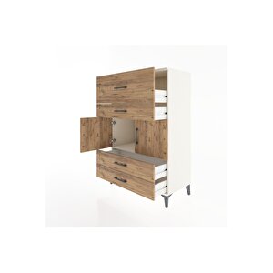 Hyperion Dolap Tek Raflı 4 Çekmeceli 2 Kapaklı 88x44x134 Aytaşı-çam