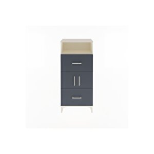 Arges Dolap 2 Raflı 2 Çekmeceli 2 Kapaklı 60x30x134 Aytaşı-antrasit