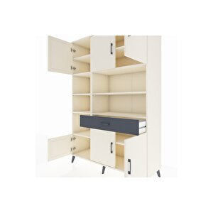 Hyperion Dolap 10 Raflı Tek Çekmeceli 6 Kapaklı 132x44x195 Aytaşı-aytaşı/antrasit