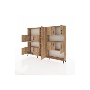 Arges Dolap 10 Raflı 9 Kapaklı 220x30x163 Çam-çam