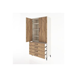 Hyperion Dolap 4 Raflı 4 Çekmeceli 2 Kapaklı 88x44x195 Aytaşı-çam