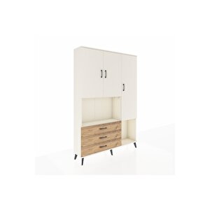 Arges Dolap 6 Raflı 3 Çekmeceli 3 Kapaklı 132x30x195 Aytaşı-aytaşı/çam