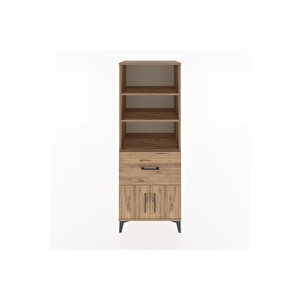 Hyperion Dolap 3 Raflı Tek Çekmeceli 2 Kapaklı 60x44x163 Çam-çam