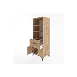 Hyperion Dolap 3 Raflı Tek Çekmeceli 2 Kapaklı 60x44x163 Çam-çam