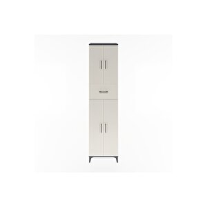 Hyperion Dolap 5 Raflı Tek Çekmeceli 4 Kapaklı 60x44x243 Antrasit-aytaşı