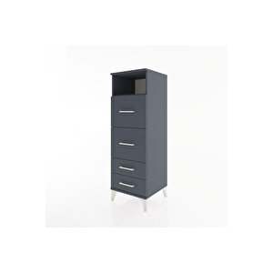 Hyperion Dolap Tek Raflı 4 Çekmeceli 44x44x134 Antrasit-antrasit