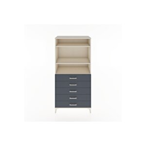 Hyperion Dolap 3 Raflı 5 Çekmeceli 88x44x182 Aytaşı-antrasit
