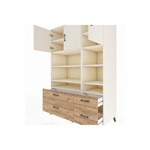 Kronos Dolap 10 Raflı 4 Çekmeceli 3 Kapaklı 132x59x195 Aytaşı-aytaşı/çam