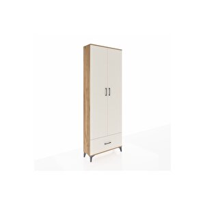Arges Dolap 5 Raflı Tek Çekmeceli 2 Kapaklı 88x30x243 Çam-aytaşı
