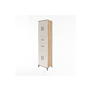 Hyperion Dolap 3 Raflı 2 Çekmeceli 4 Kapaklı 60x44x243 Çam-aytaşı
