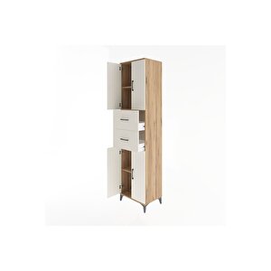 Hyperion Dolap 3 Raflı 2 Çekmeceli 4 Kapaklı 60x44x243 Çam-aytaşı