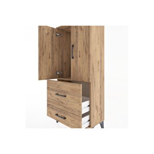 Hyperion Dolap Tek Raflı 2 Çekmeceli 2 Kapaklı 60x44x134 Çam-çam