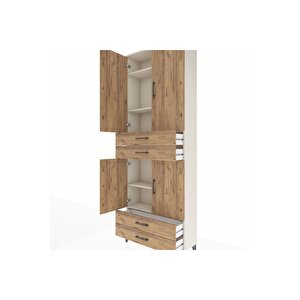 Arges Dolap 5 Raflı 4 Çekmeceli 4 Kapaklı 88x30x243 Aytaşı-çam