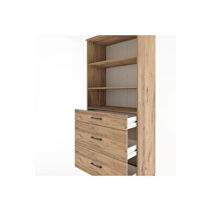 Hyperion Dolap 3 Raflı 3 Çekmeceli 88x44x195 Çam-çam