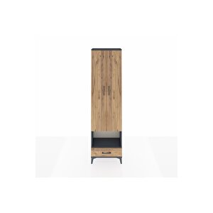 Arges Dolap 5 Raflı Tek Çekmeceli Tek Askılı 60x30x221 Antrasit-çam