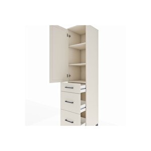 Hyperion Dolap 3 Raflı 3 Çekmeceli Tek Kapaklı 44x44x195 Aytaşı-aytaşı