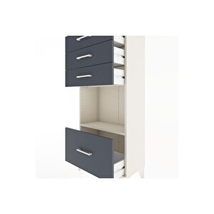 Hyperion Dolap Tek Raflı 4 Çekmeceli 60x44x134 Aytaşı-antrasit