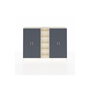 Arges Dolap 12 Raflı 4 Kapaklı 220x30x163 Aytaşı-antrasit/aytaşı