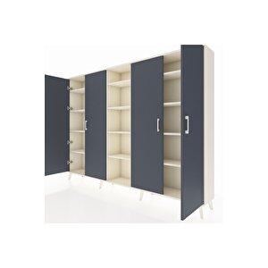 Arges Dolap 12 Raflı 4 Kapaklı 220x30x163 Aytaşı-antrasit/aytaşı