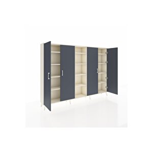 Arges Dolap 12 Raflı 4 Kapaklı 220x30x163 Aytaşı-antrasit/aytaşı