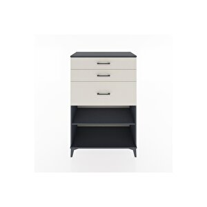 Hyperion Dolap Tek Raflı 3 Çekmeceli 88x44x134 Antrasit-aytaşı