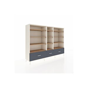Hyperion Dolap 12 Raflı 3 Çekmeceli  220x44x163 Aytaşı-çam/antrasit