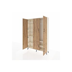 Arges Dolap 7 Raflı 5 Kapaklı Tek Askılı 132x30x195 Aytaşı-çam/aytaşı