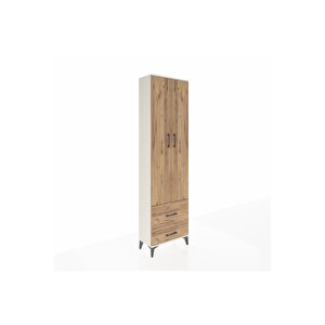 Arges Dolap 3 Raflı 2 Çekmeceli Tek Askılı 60x30x221 Aytaşı-çam