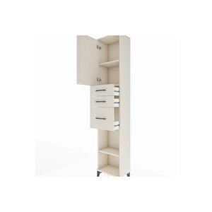 Arges Dolap 3 Raflı 3 Çekmeceli Tek Kapaklı 44x30x221 Aytaşı-aytaşı