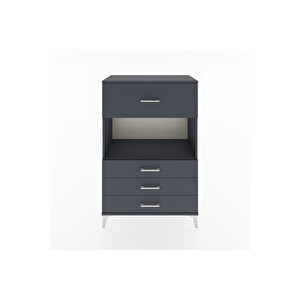 Hyperion Dolap Tek Raflı 4 Çekmeceli 88x44x134 Antrasit-antrasit