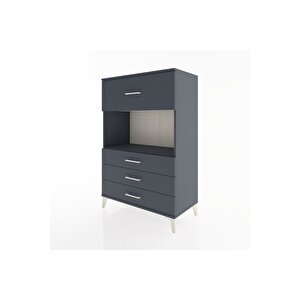 Hyperion Dolap Tek Raflı 4 Çekmeceli 88x44x134 Antrasit-antrasit