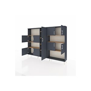 Arges Dolap 10 Raflı 9 Kapaklı 220x30x163 Antrasit-antrasit/çam