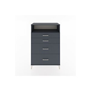 Hyperion Dolap Tek Raflı 4 Çekmeceli 88x44x134 Antrasit-antrasit