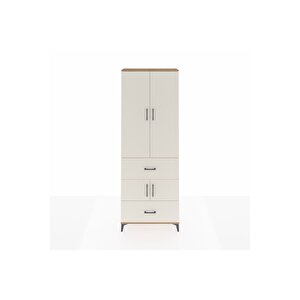 Arges Dolap 5 Raflı 2 Çekmeceli 4 Kapaklı 88x30x243 Çam-aytaşı