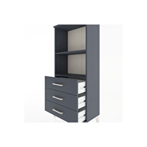 Hyperion Dolap 2 Raflı 3 Çekmeceli 60x44x134 Antrasit-antrasit