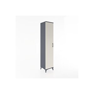 Hyperion Dolap 2 Raflı Tek Kapaklı Tek Askılı 44x44x221 Antrasit-aytaşı