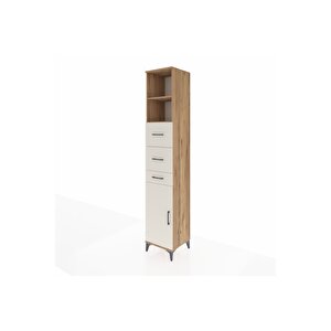 Hyperion Dolap 3 Raflı 3 Çekmeceli Tek Kapaklı 44x44x243 Çam-aytaşı