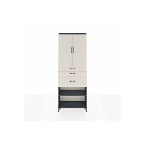 Arges Dolap 4 Raflı 3 Çekmeceli 2 Kapaklı 88x30x243 Antrasit-aytaşı