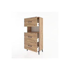 Hyperion Dolap Tek Raflı 3 Çekmeceli 60x44x134 Çam-çam