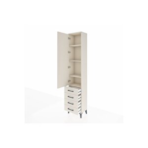Arges Dolap 4 Raflı 4 Çekmeceli Tek Kapaklı 44x30x221 Aytaşı-aytaşı