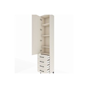 Arges Dolap 4 Raflı 4 Çekmeceli Tek Kapaklı 44x30x221 Aytaşı-aytaşı