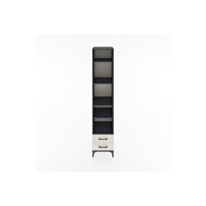 Hyperion Dolap 5 Raflı 2 Çekmeceli 44x44x221 Antrasit-aytaşı